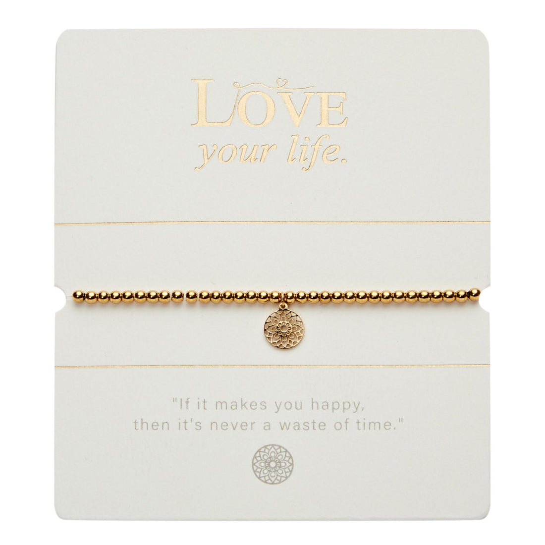 Kugelarmband - Love your life - Mandala des Glücks