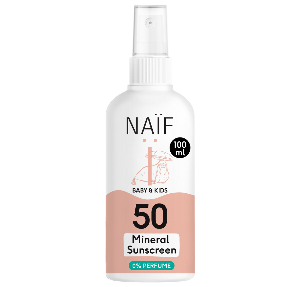 Sonnenschutzspray mit natürlichen UV-Filtern - Sunscreen Baby &amp; Kids LSF 50, 0 % Parfüm