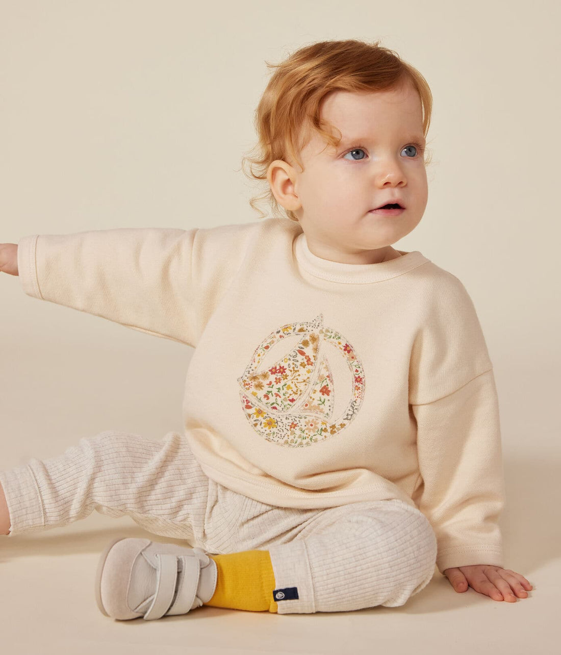 Baby-Sweatshirt aus Molton, beige