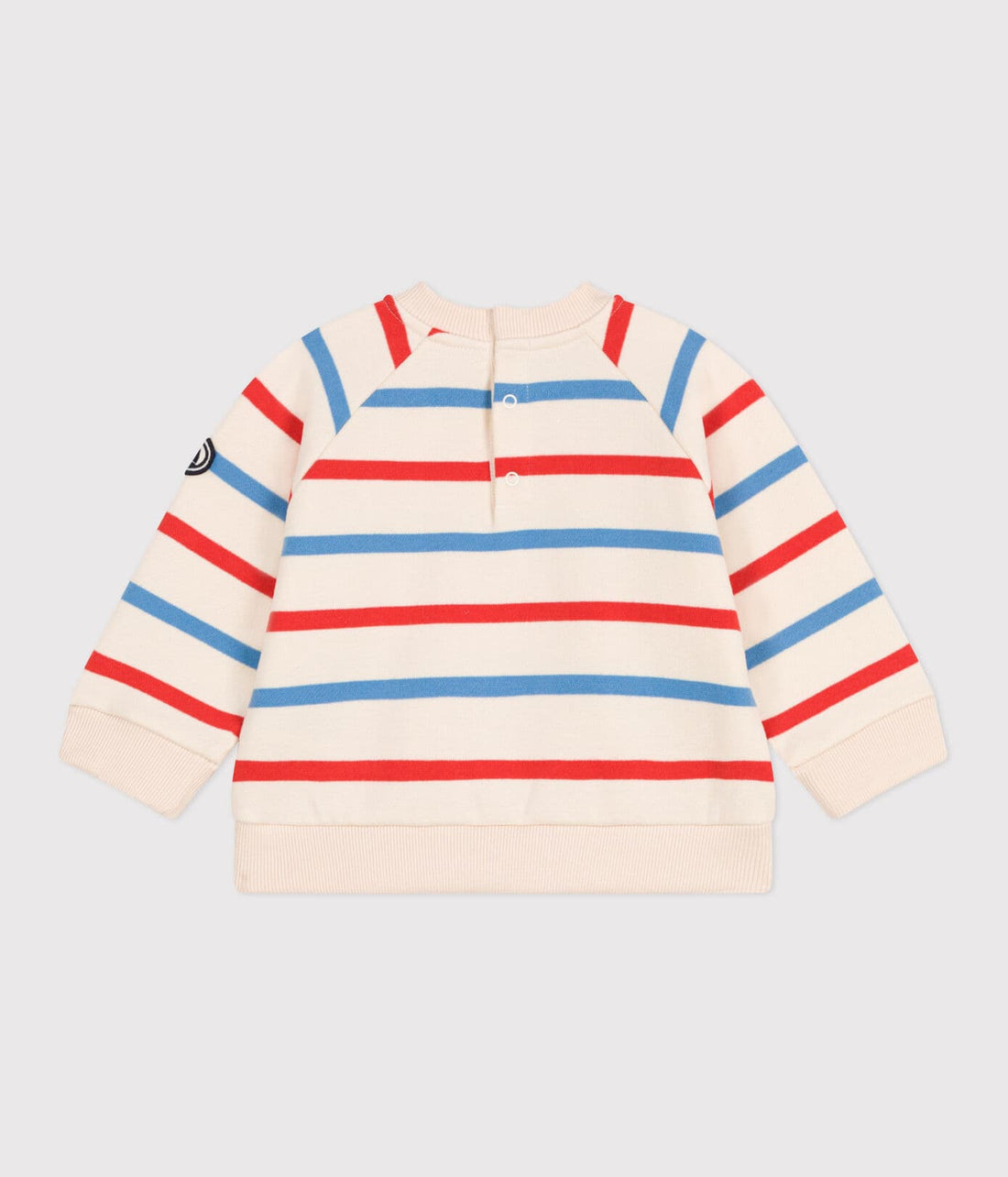 Baby-Sweatshirt aus Baumwolle mit zweifarbigen Matrosenstreifen