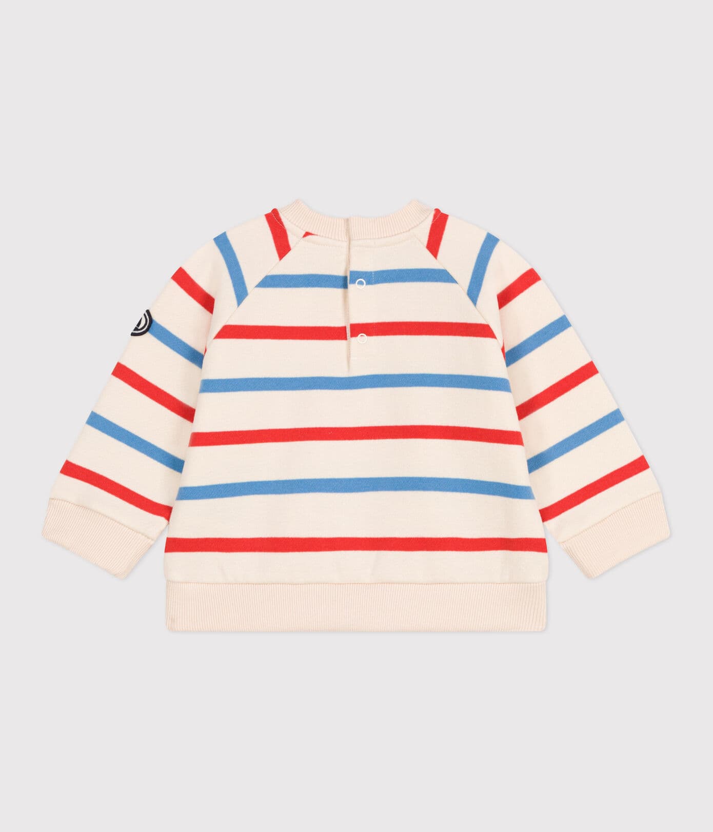 Baby-Sweatshirt aus Baumwolle mit zweifarbigen Matrosenstreifen