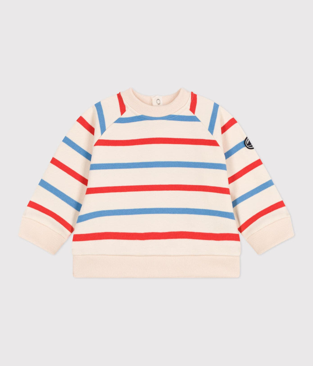 Baby-Sweatshirt aus Baumwolle mit zweifarbigen Matrosenstreifen