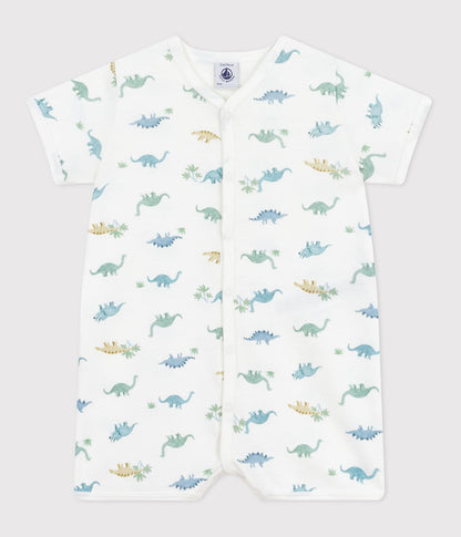 Baby-Kurzoverall aus Baumwolle mit Dinos