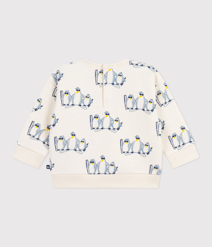 Baby-Sweatshirt aus Baumwolle mit Pinguin-Motiv