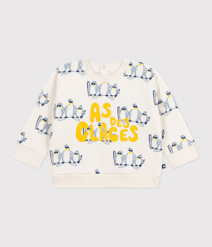 Baby-Sweatshirt aus Baumwolle mit Pinguin-Motiv
