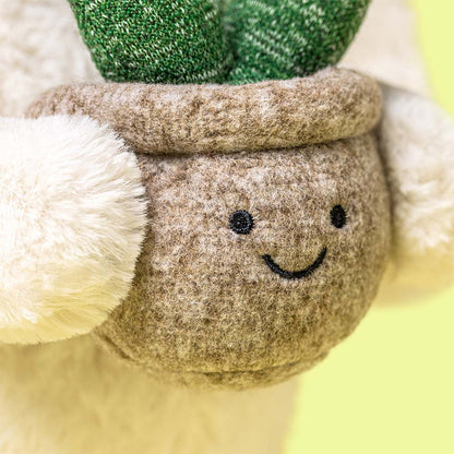 Kuscheltier Cream Bunny with Plant