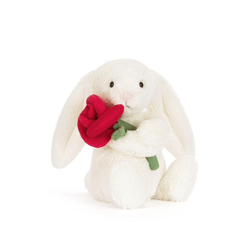 Kuscheltier Bashful Cream Bunny with Rose