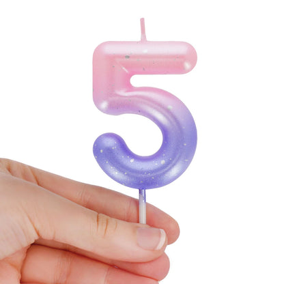 Tortenkerze Pink - 5 - Happy Birthday Candle