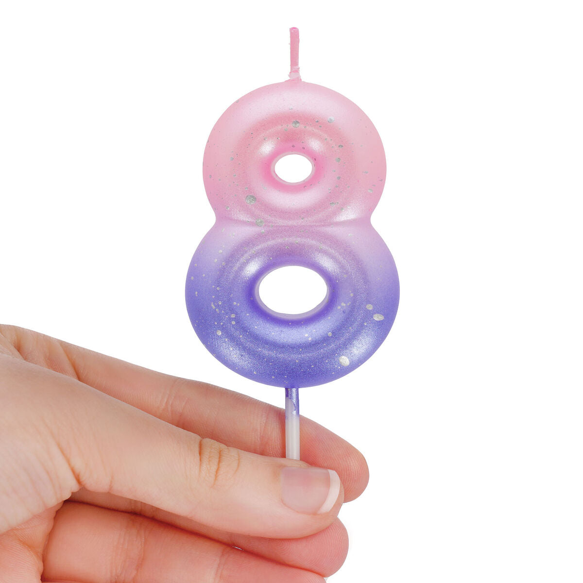 Tortenkerze Pink - 8 - Happy Birthday Candle