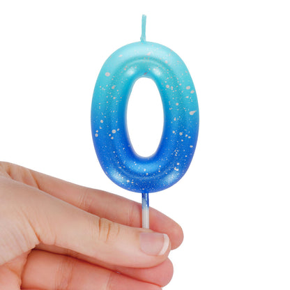 Tortenkerze Blue - 0 - Happy Birthday Candle