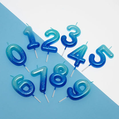 Tortenkerze Blue - 6 - Happy Birthday Candle