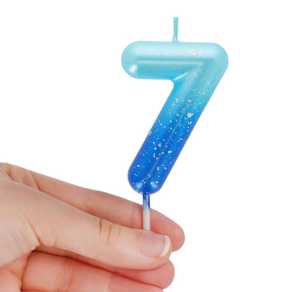 Tortenkerze Blue - 7 - Happy Birthday Candle
