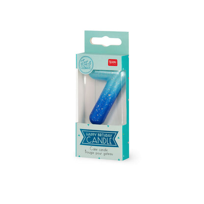 Tortenkerze Blue - 7 - Happy Birthday Candle