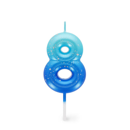 Tortenkerze Blue - 8 - Happy Birthday Candle