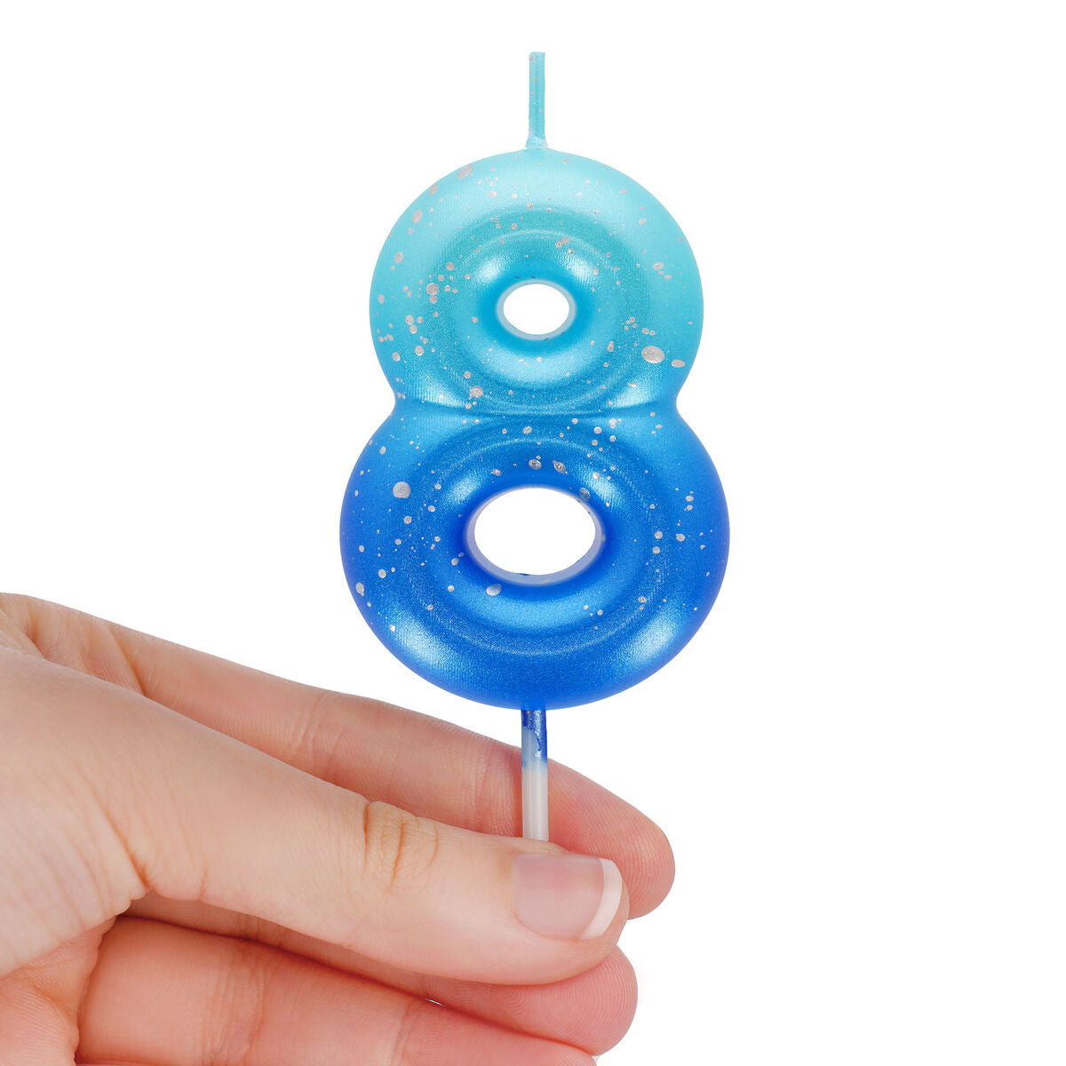 Tortenkerze Blue - 8 - Happy Birthday Candle
