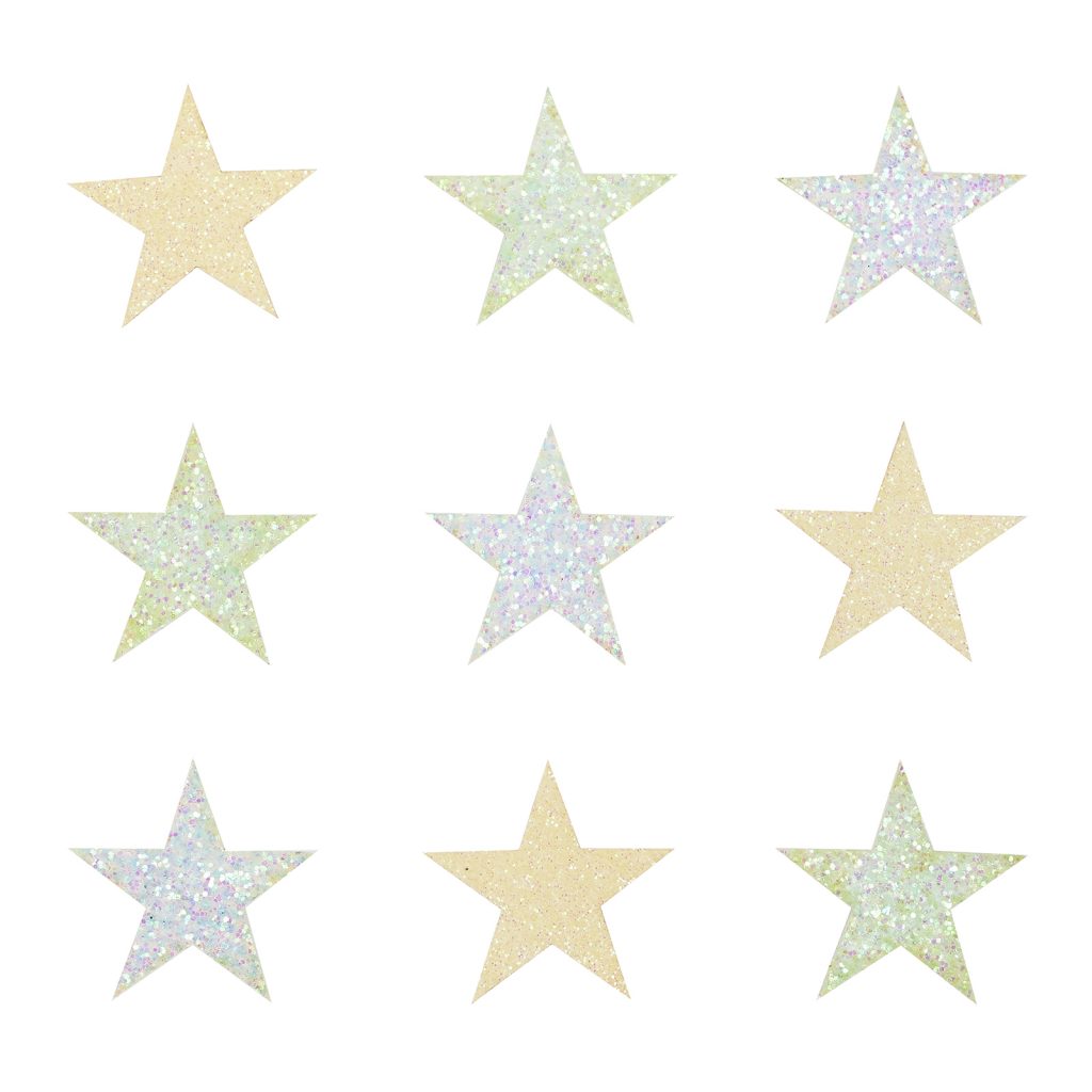 Glitzersterne nordic stars – Stoffsticker zum Kleben – Majabell