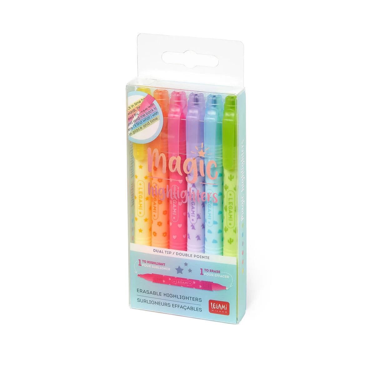 Set mit 6 löschbaren Textmarkern - Magic Highlighters