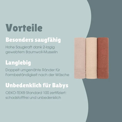 Spucktücher 3er Set, Erdtöne