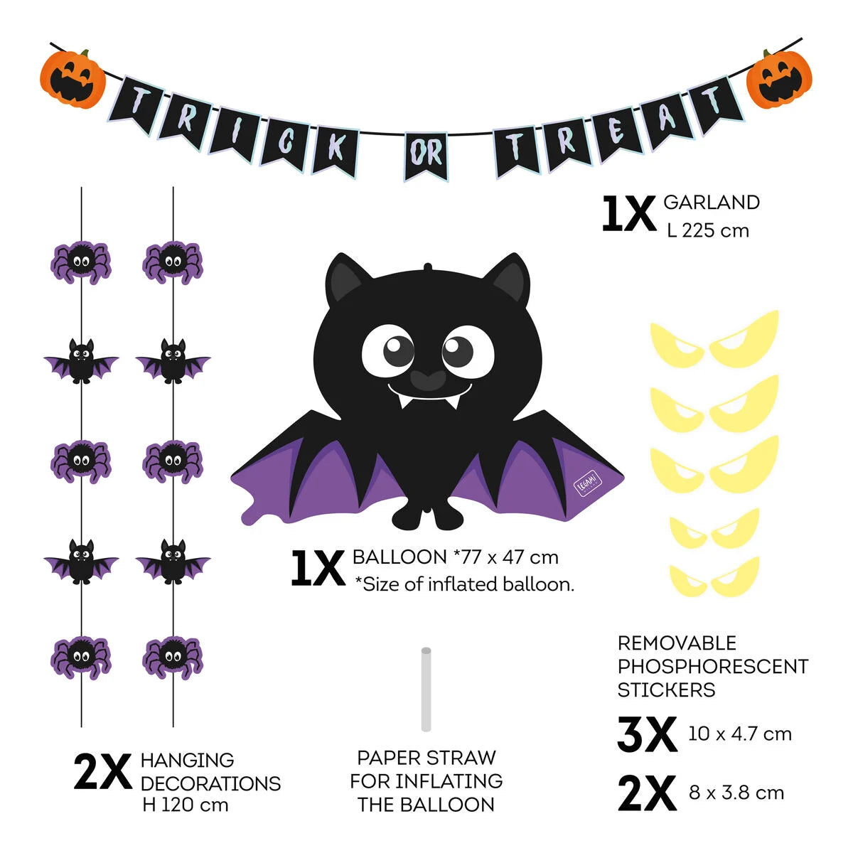 Halloween-Deko-Set für die Tür - Trick Or Treat