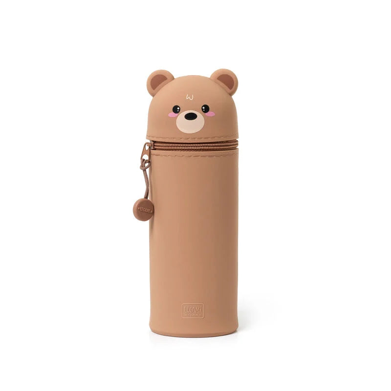 2 in 1 Federmäppchen KAWAII aus weichem Silikon - Teddybär