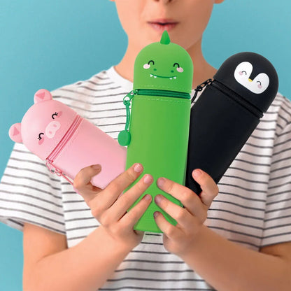 2 in 1 Federmäppchen KAWAII aus weichem Silikon - Teddybär