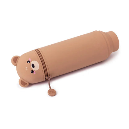2 in 1 Federmäppchen KAWAII aus weichem Silikon - Teddybär
