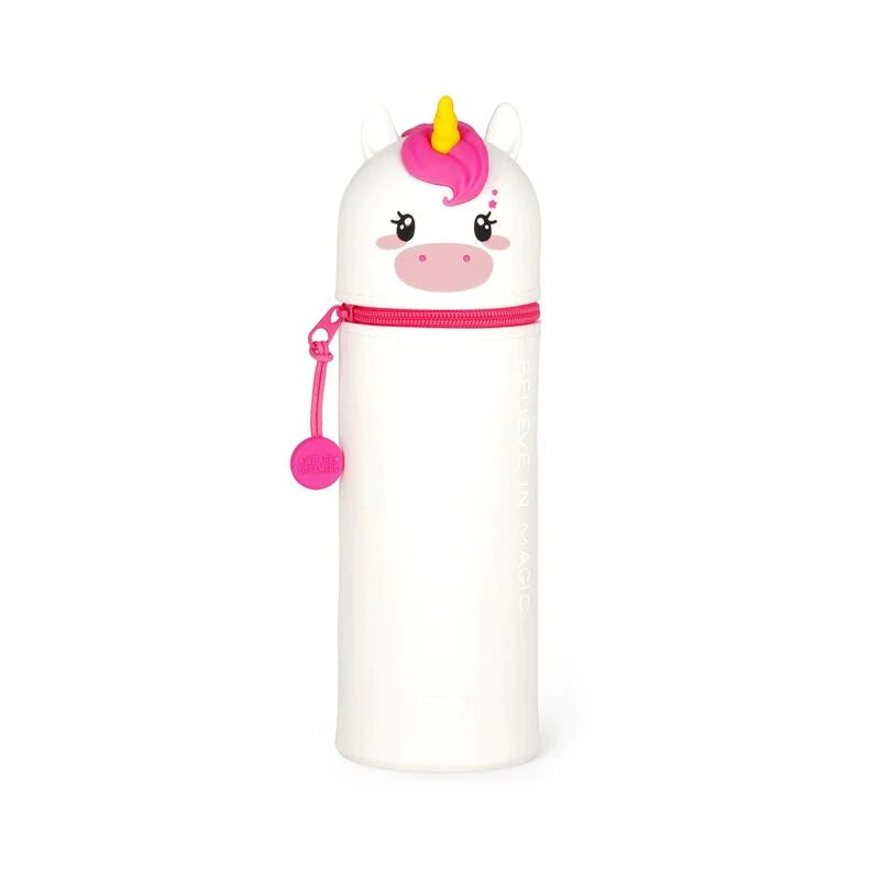 2 in 1 Federmäppchen KAWAII aus weichem Silikon - Unicorn