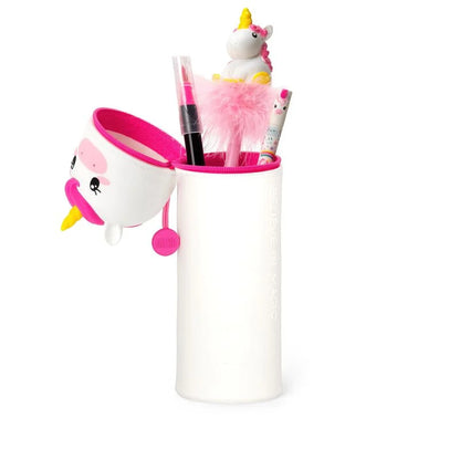 2 in 1 Federmäppchen KAWAII aus weichem Silikon - Unicorn