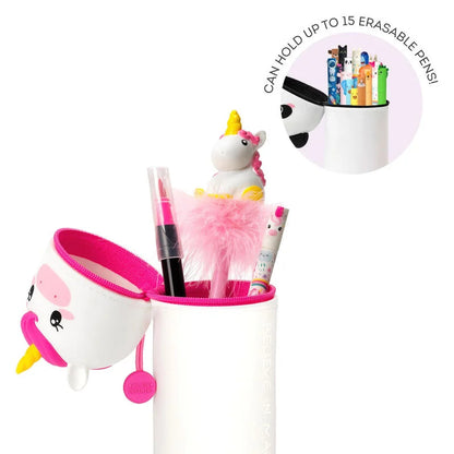 2 in 1 Federmäppchen KAWAII aus weichem Silikon - Unicorn