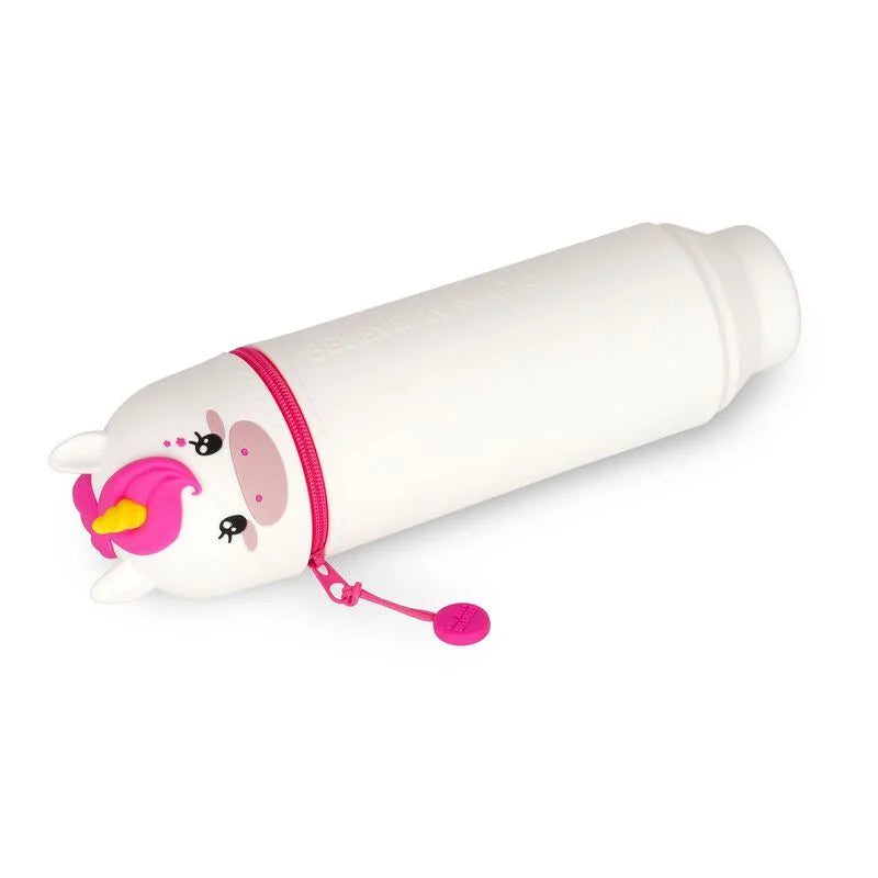 2 in 1 Federmäppchen KAWAII aus weichem Silikon - Unicorn
