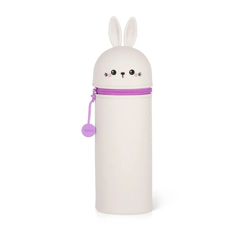 2 in 1 Federmäppchen KAWAII aus weichem Silikon - Bunny