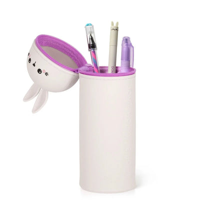 2 in 1 Federmäppchen KAWAII aus weichem Silikon - Bunny