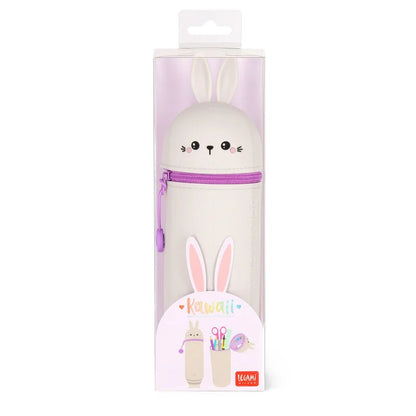 2 in 1 Federmäppchen KAWAII aus weichem Silikon - Bunny