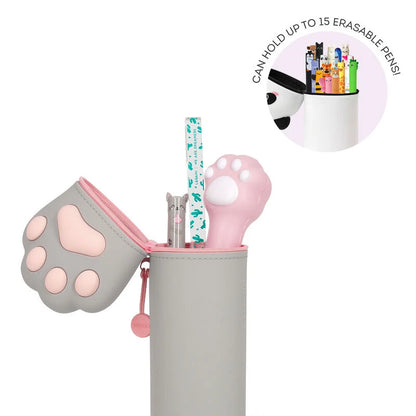 2 in 1 Federmäppchen KAWAII aus weichem Silikon - Kitty Paw