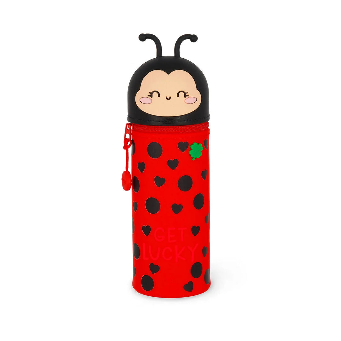2 in 1 Federmäppchen KAWAII aus weichem Silikon - Ladybug