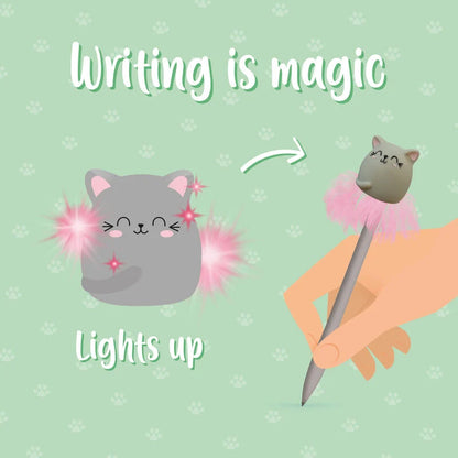 Leuchtender Kugelschreiber - Writing is Magic Kitty