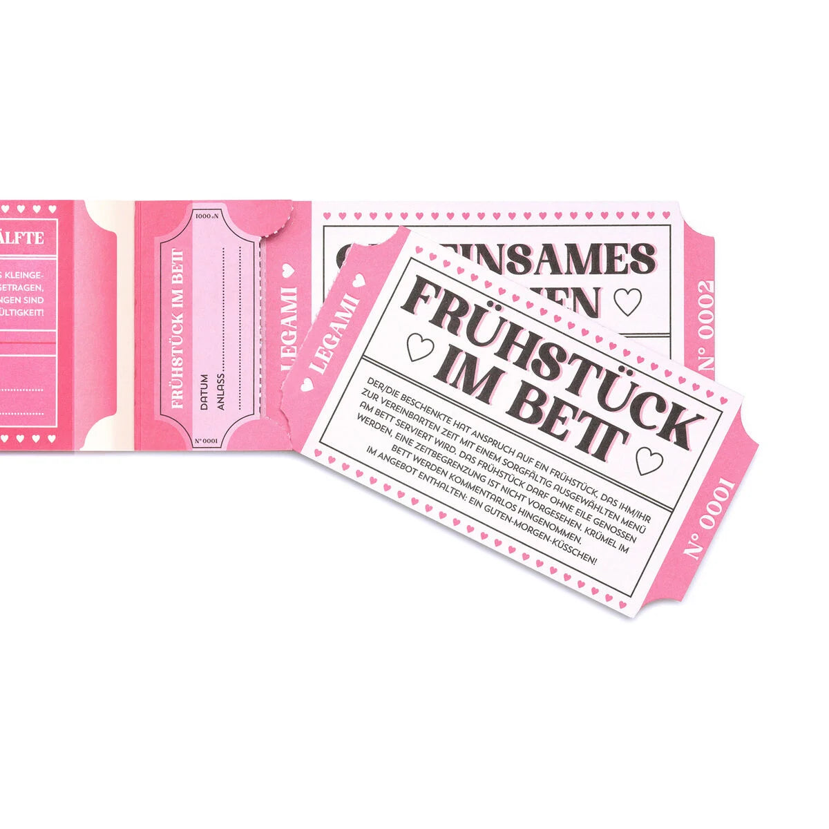 Block mit 24 romantischen Gutscheinen - Deutsch - Gift Vouchers