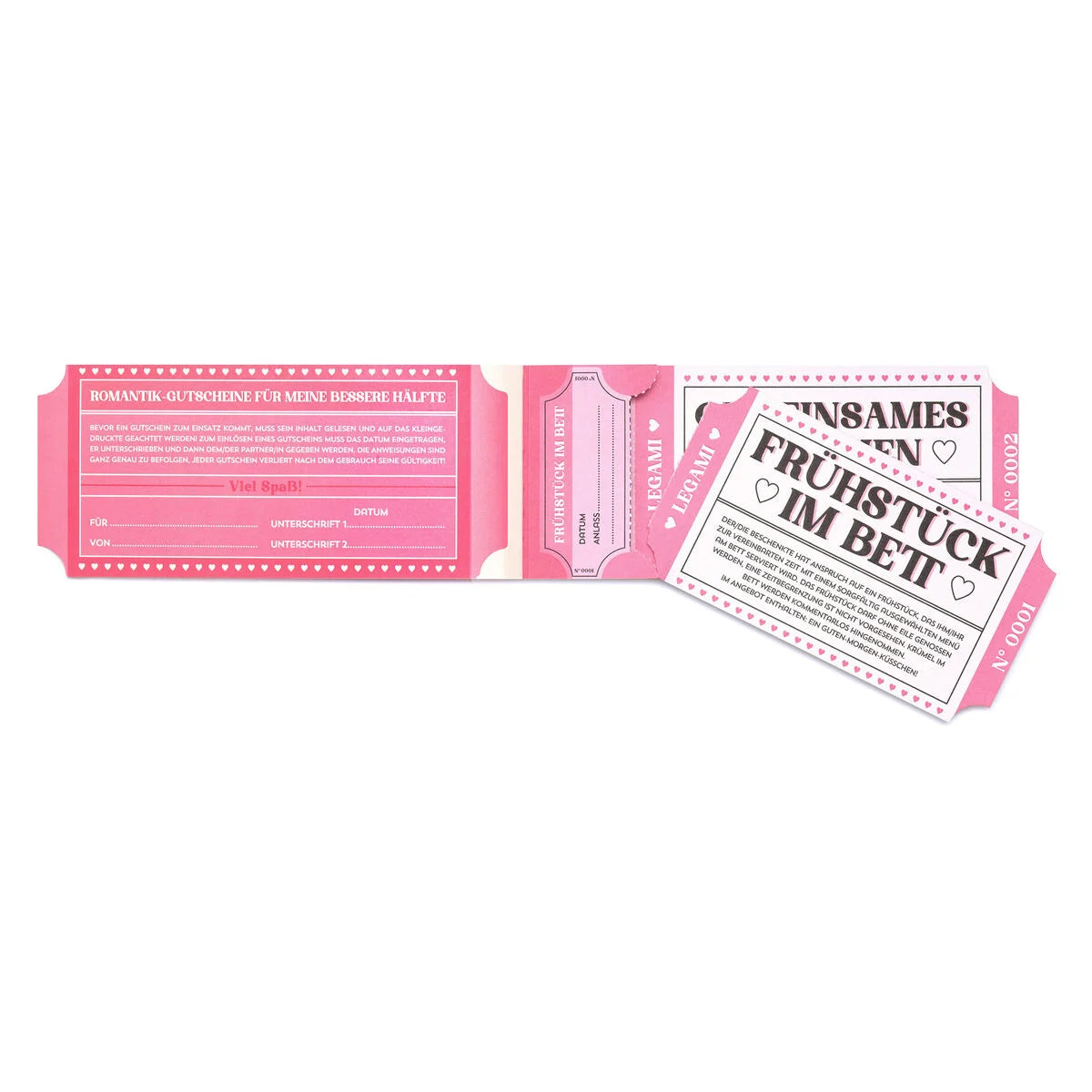 Block mit 24 romantischen Gutscheinen - Deutsch - Gift Vouchers