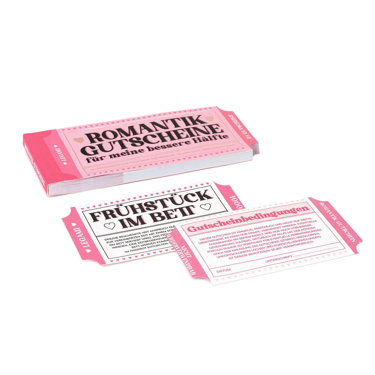 Block mit 24 romantischen Gutscheinen - Deutsch - Gift Vouchers