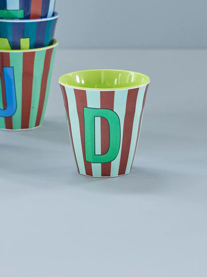 Mittelgroßer Becher - Mehrfarbig - D - Stripes