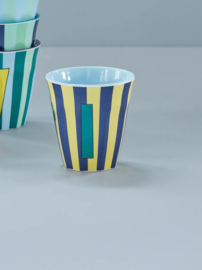 Mittelgroßer Becher - Mehrfarbig - I - Stripes