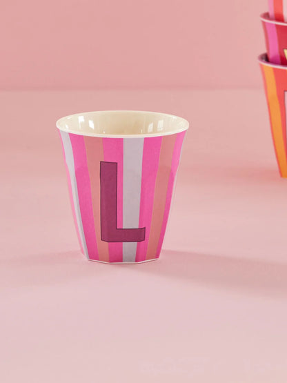 Mittelgroßer Becher - Mehrfarbig - L - Stripes