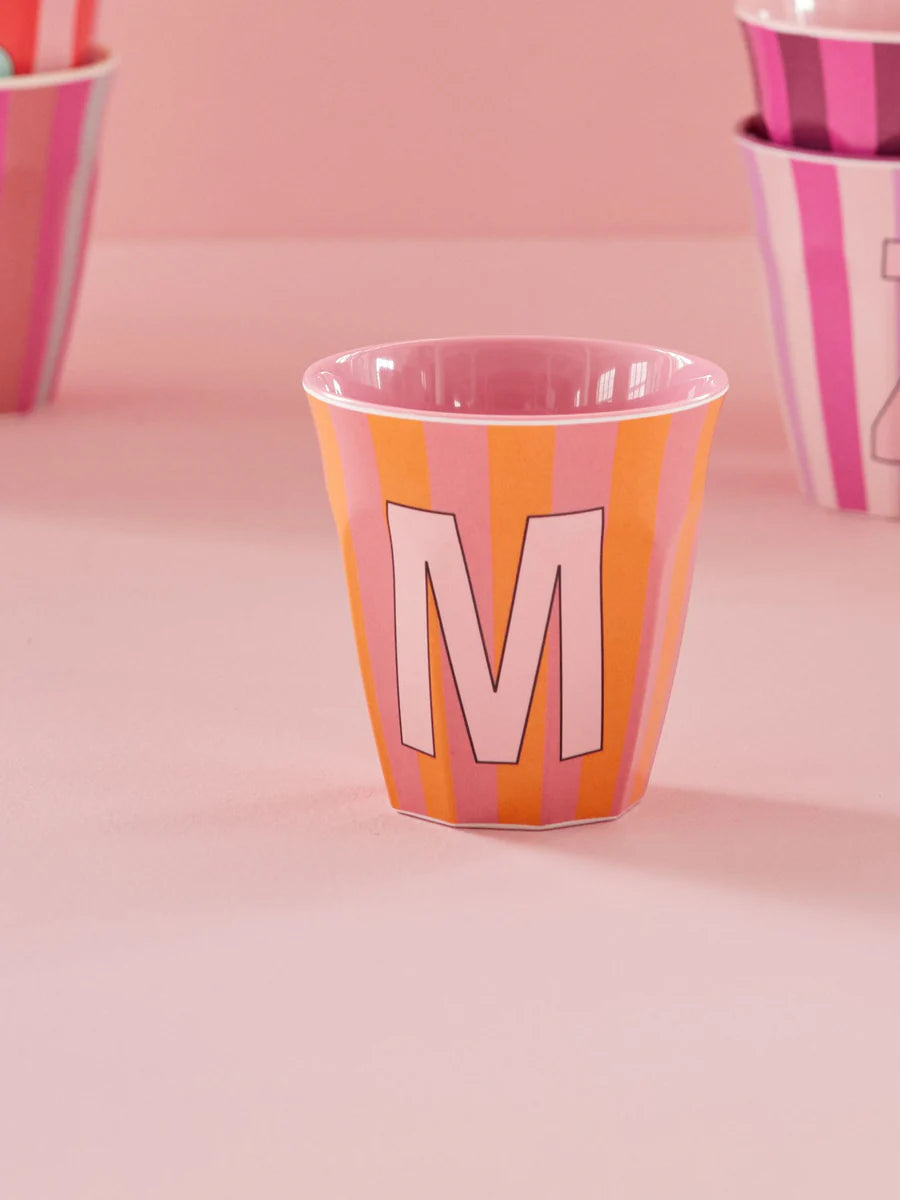 Mittelgroßer Becher - Orange - M - Stripes