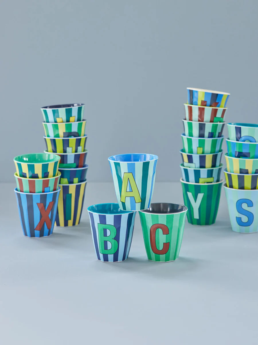Mittelgroßer Becher - Mehrfarbig - R - Stripes