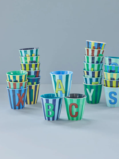 Mittelgroßer Becher - Mehrfarbig - R - Stripes