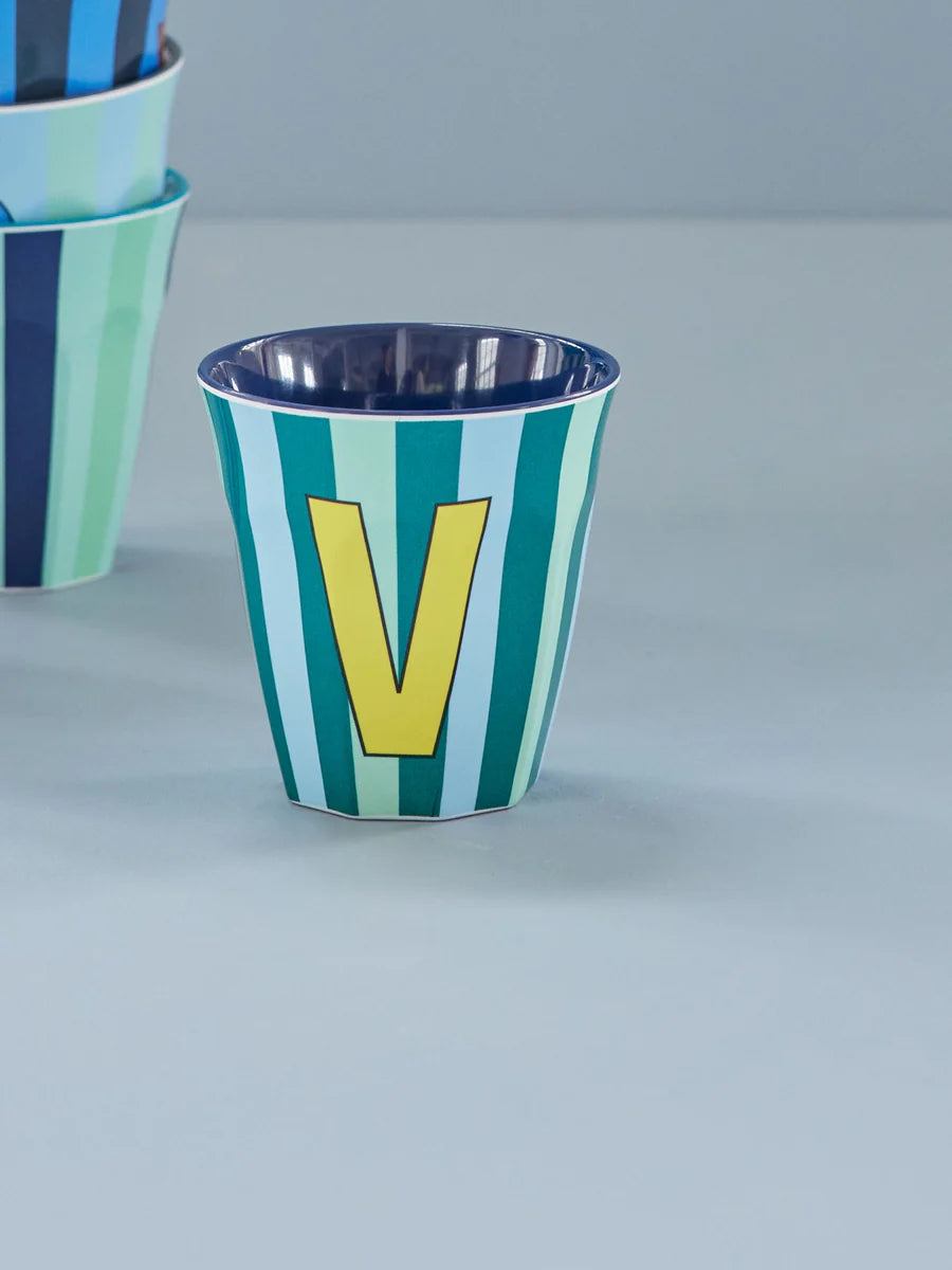 Mittelgroßer Becher - Mehrfarbig - V - Stripes