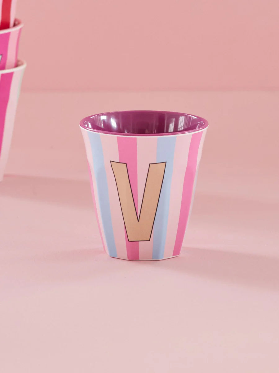 Mittelgroßer Becher - Mehrfarbig - V - Stripes