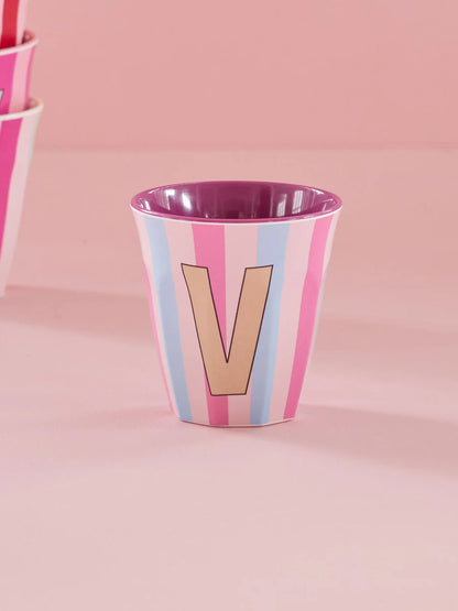 Mittelgroßer Becher - Mehrfarbig - V - Stripes