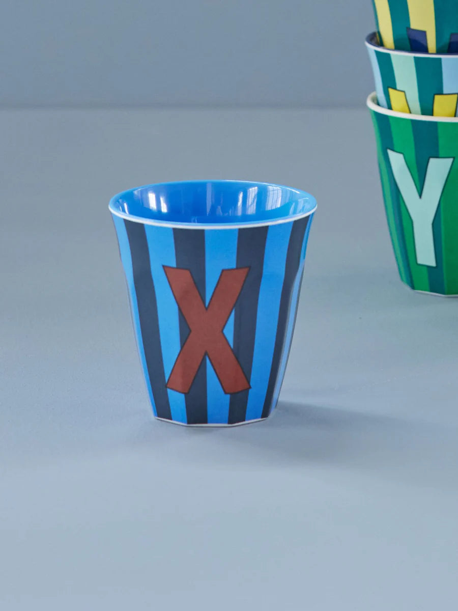 Mittelgroßer Becher - Mehrfarbig - X - Stripes