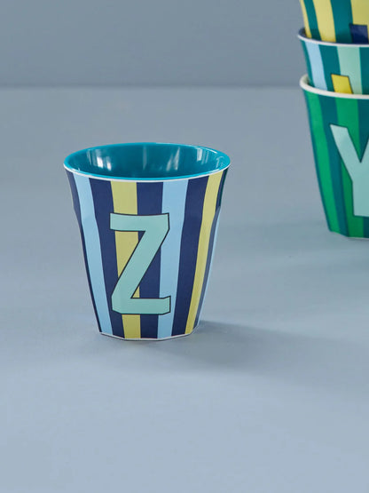 Mittelgroßer Becher - Blau - Z - Stripes